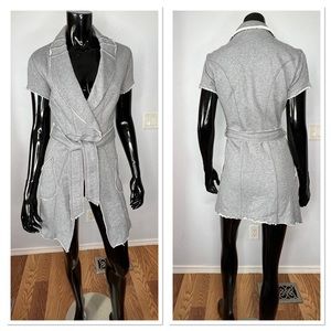 Millard Fillmore Short Sleeve Cotton Coat Sz XS w/Front Pockets Removable Belt